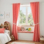 Coral Pink Kids Room Curtains Abu Dhbai