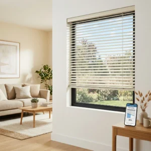 Cream Aluminum Blind Smart App Tilt