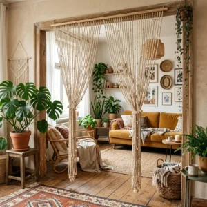 Cream Beaded Curtains