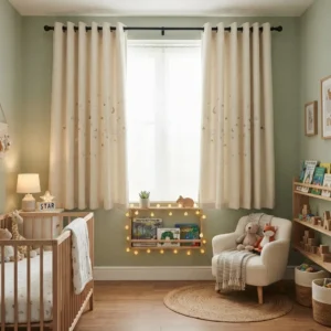 Cream Blackout Kids Room Curtains