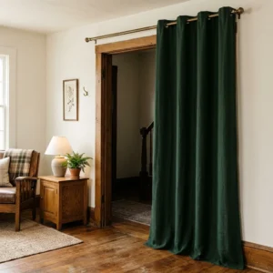 Dark Green Privacy Door Curtains