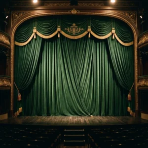 Dark Green Stage Curtains
