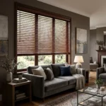 Dark Mahogany Wooden Blinds Abu Dhabi