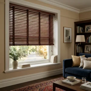 Dark Mahogany Wooden Blinds Abu Dhabi