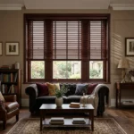 Dark Mahogany Wooden Blinds Abu Dhabi