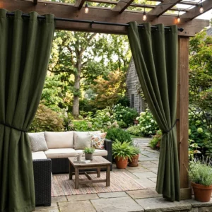 Dark Olive Outdoor Curtains