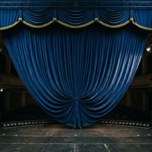 Deep Blue Theatrical Stage Curtains