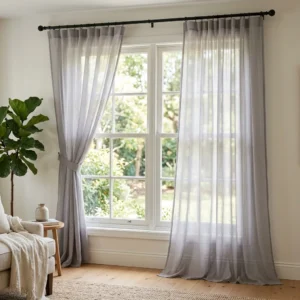 Dove Grey Chiffon Curtains
