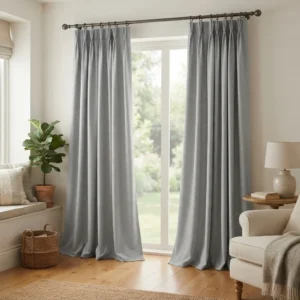 Dove Grey Cotton Curtains