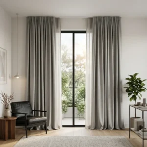 Dove Grey Double Curtains
