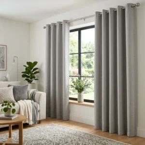 Dove Grey Eyelet Curtains