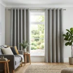 Dove Grey Eyelet Curtains Abu Dhabi