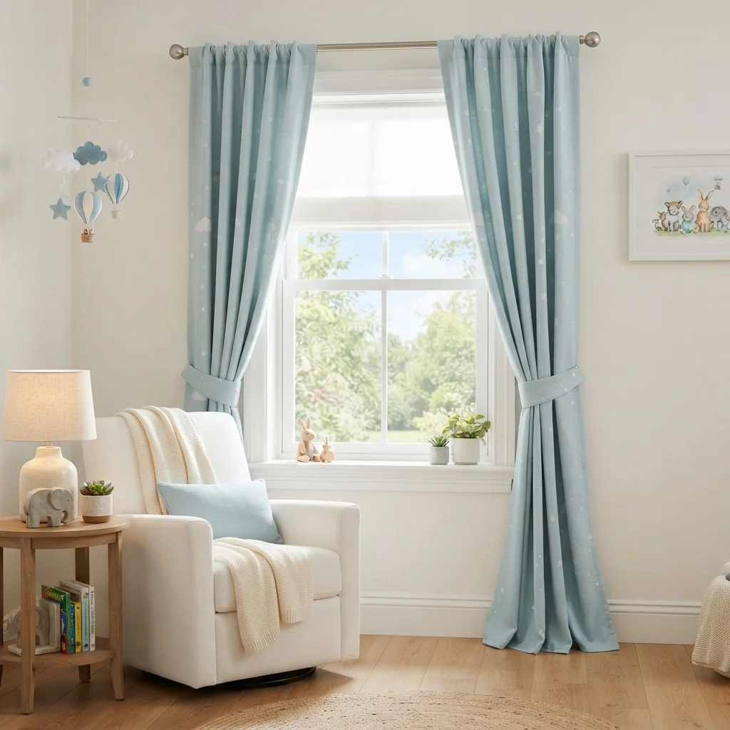 Duck Egg Blue Nursery Curtains