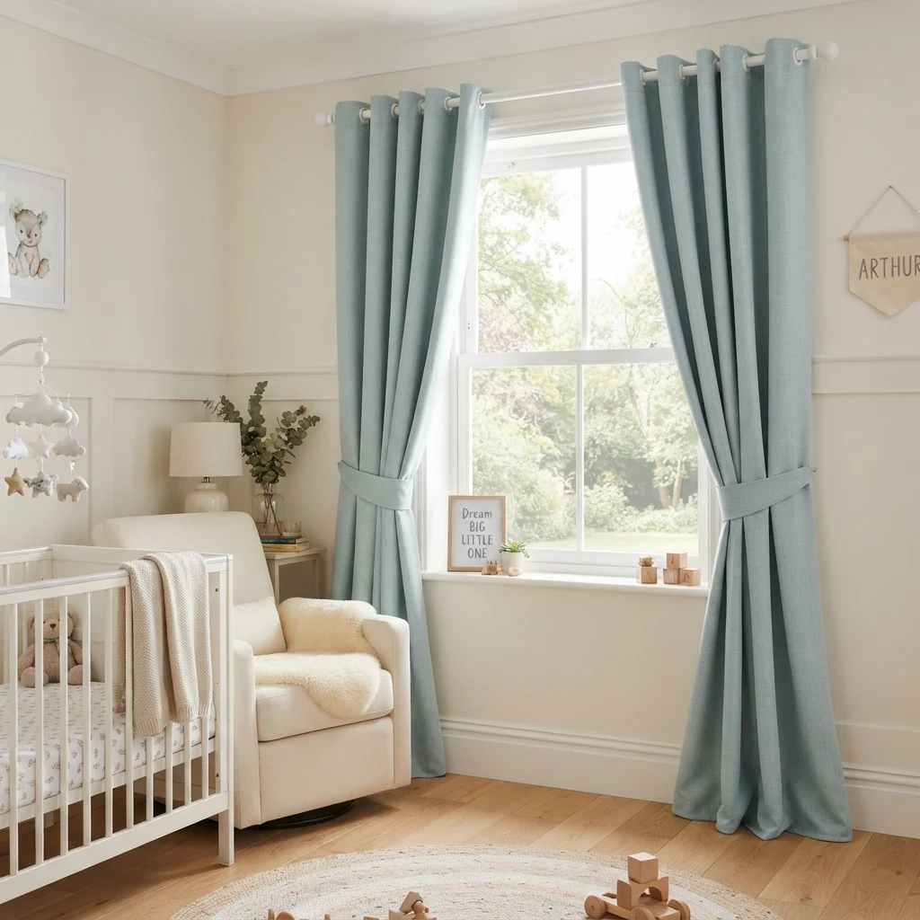 Duck Egg Blue Nursery Curtains - Image 4