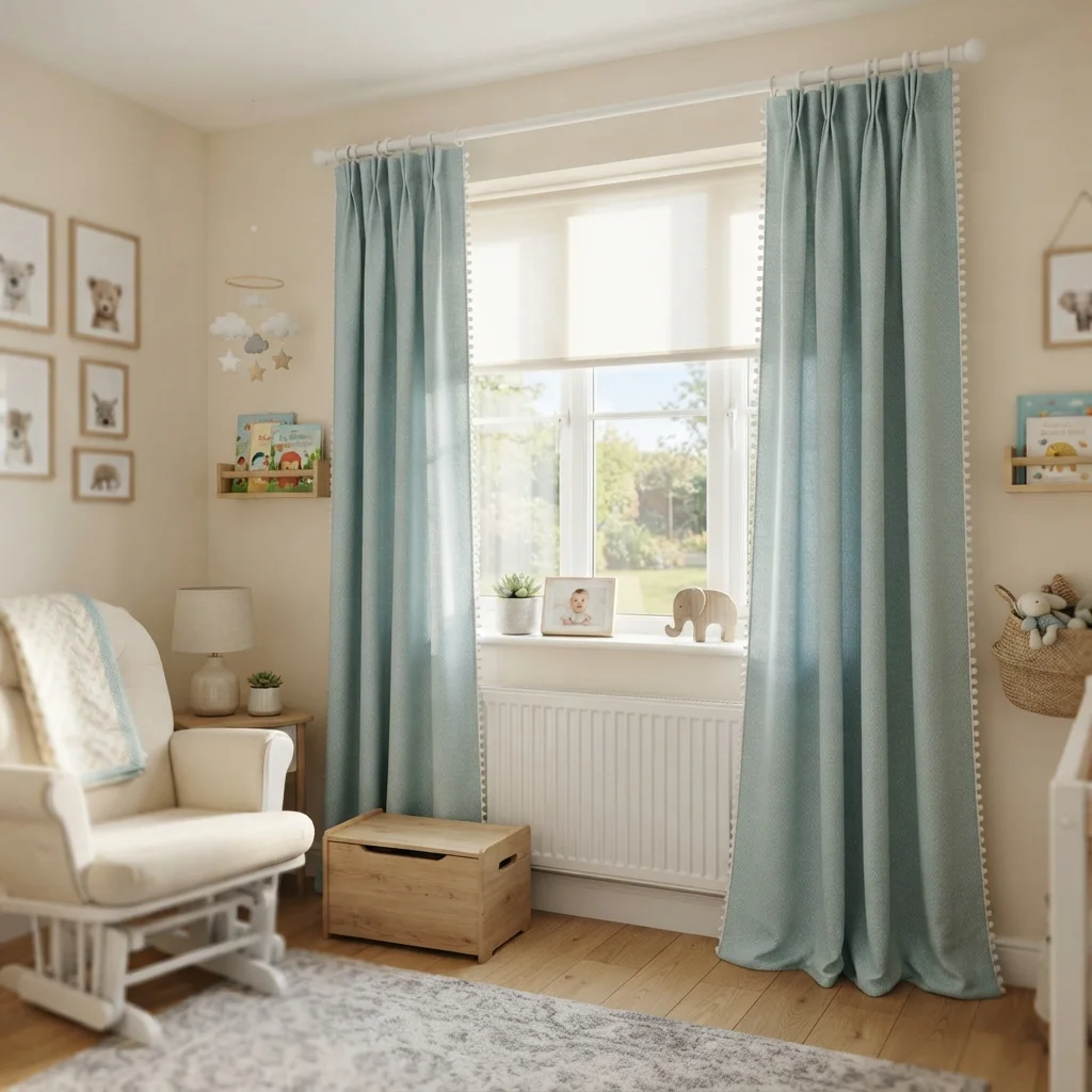 Duck Egg Blue Nursery Curtains - Image 3