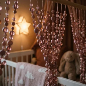 Dusty Rose Beaded Curtains