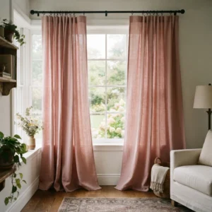 Dusty Rose Cotton Curtains