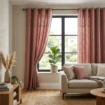 Dusty Rose Eyelet Curtains