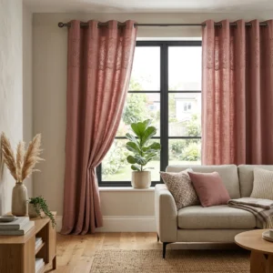 Dusty Rose Eyelet Curtains