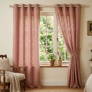 Dusty Rose Eyelet Curtains