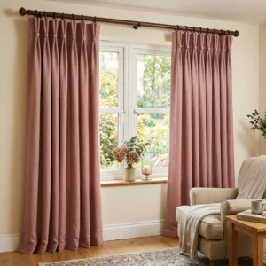Dusty Rose Goblet Pleat Curtains