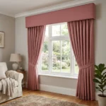 Dusty Rose Pelmet Curtains