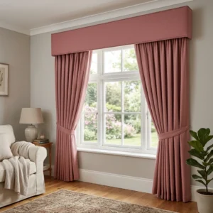 Dusty Rose Pelmet Curtains