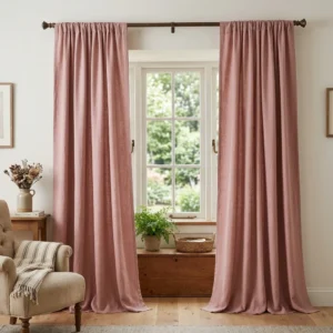 Dusty Rose Rod Pocket Curtains