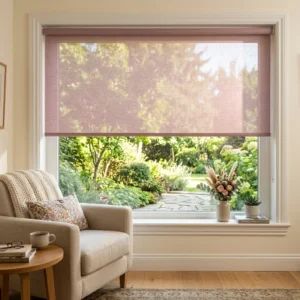 Dusty Rose sunscreen blinds Abu Dhabi for home interiors