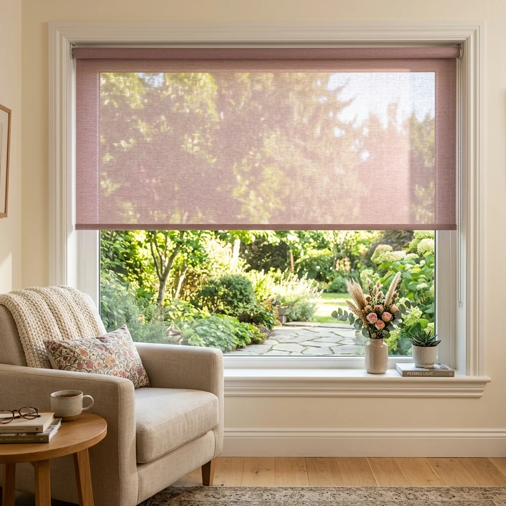 Dusty Rose sunscreen blinds Abu Dhabi for home interiors