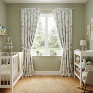 Elephant Print Nursery Curtains