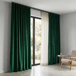 Emerald Green Double Curtains