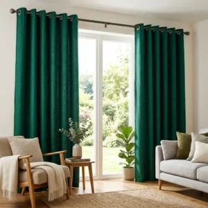 Emerald Green Eyelet Curtains