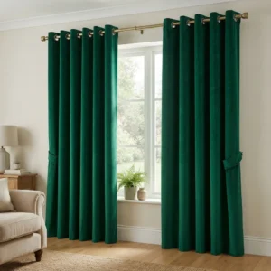 Emerald Green Eyelet Curtains