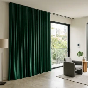 Emerald Green Motorized Curtains