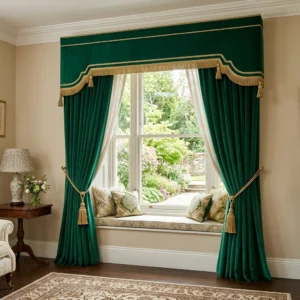 Emerald Green Pelmet Curtains