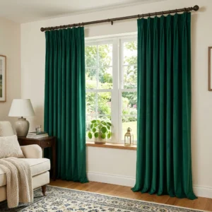 Emerald Green Pinch Pleat Curtains
