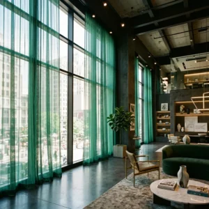 Emerald Green Sheer Curtains