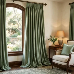 Emerald Green Silk Curtains