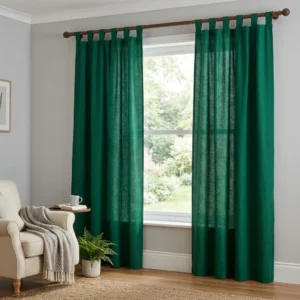Emerald Green Tab Top Curtains