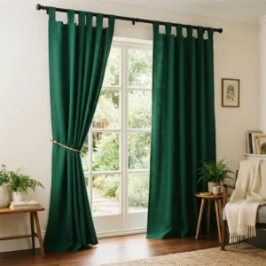 Emerald Green Tab Top Curtains