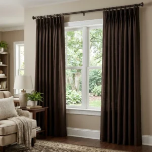 Espresso Brown Pinch Pleat Curtains