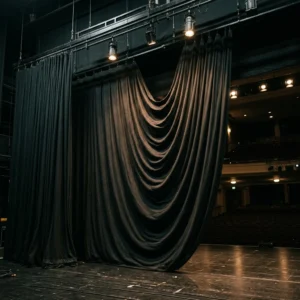 Fire-Retardant Black Stage Curtains