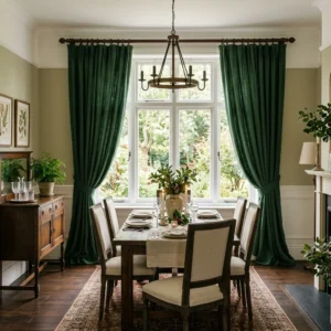 Forest Green Dining Room Curtains