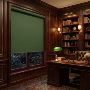 Forest Green Motorized Blinds