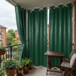 Forest Green PVC Balcony Curtains