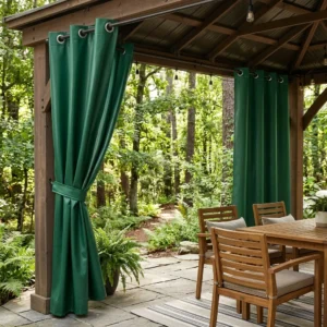 Forest Green PVC Outdoor Curtains