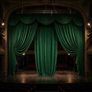 Forest Green Stage Backdrop Curtains
