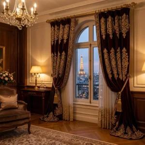 Gold Embroidered Hotel Curtains
