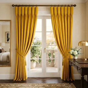 Golden Yellow Goblet Pleat Curtains